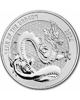 YEAR OF THE DRAGON 2024 1 OZ SILVER BULLION ROUND UkCoinHunt