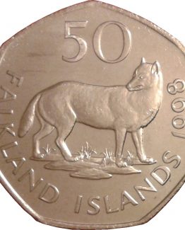 1998 FALKLAND ISLANDS EXTINCT WARRAH FOX 50P