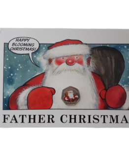 2018 Gibraltar Coloured Father Christmas 50p Coin in card! Santa Claus