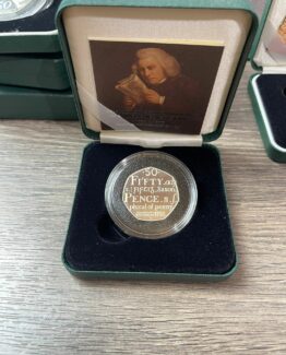 2005 Samuel Johnson's Dictionary Fifty Pence Piedfort Silver Proof Coin