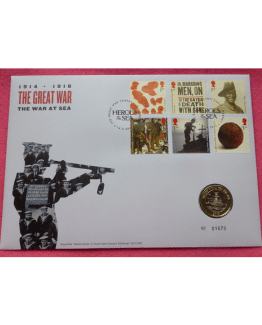 2015 FIRST WORLD WAR 100TH ANNIVERSARY – ROYAL NAVY TWO POUND £2 COIN FDC PNC